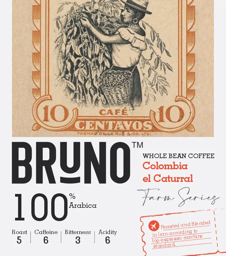 دان قهوه BRUNO مدل Colombia el Caturral (250 گرم)