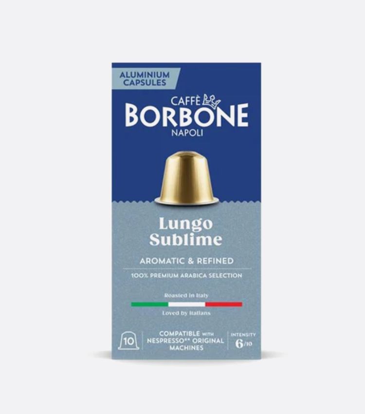 کپسول قهوه نسپرسو بوربون Lungo Sublime بسته 10 عددی